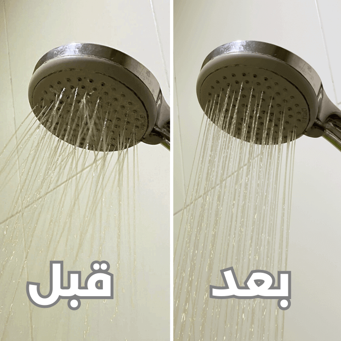 تنظيف فتحات رأس الدش